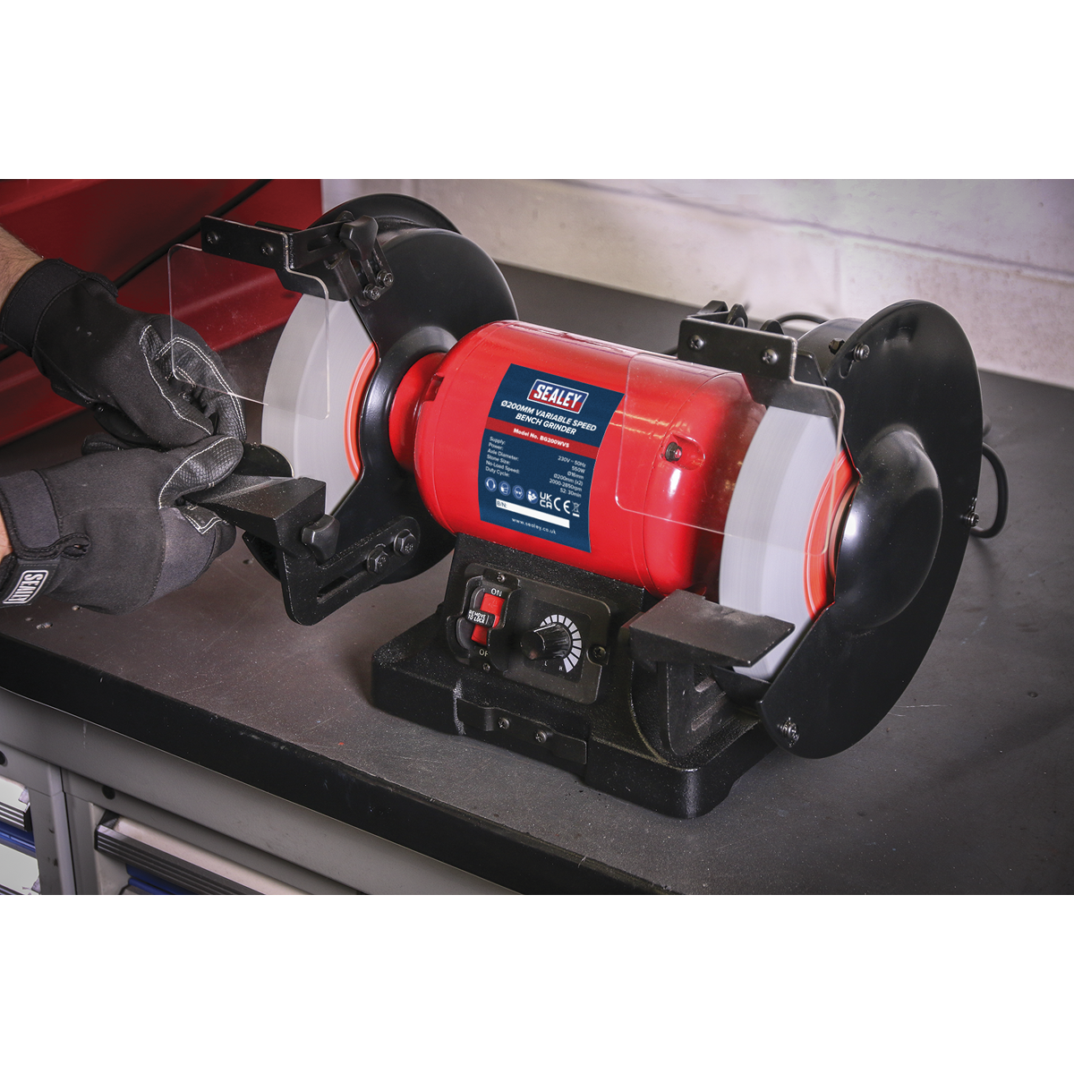 Sealey Ø200mm Variable Speed Bench Grinder BG200WVS