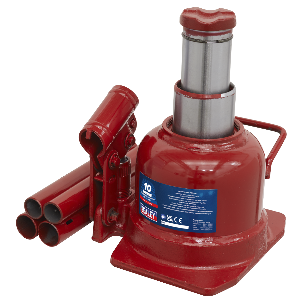 Sealey 10tonne Telescopic Low Entry Bottle Jack BJ10LE