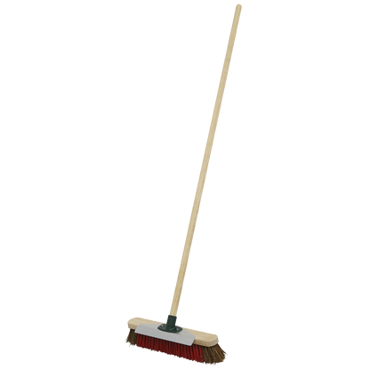Sealey 16"(405mm) Heavy-Duty Stiff/Hard Bristle Broom with Scraper BM16SC