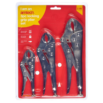 Amtech 3 Piece locking grip plier set C1670