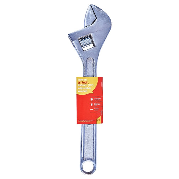 Amtech 450mm (18") Adjustable wrench with 52mm (2") jaw opening C2300