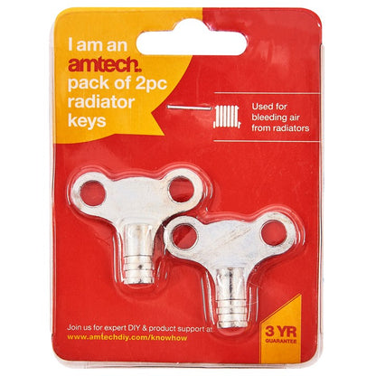 Amtech 2 Piece radiator key set - clock Type C3125