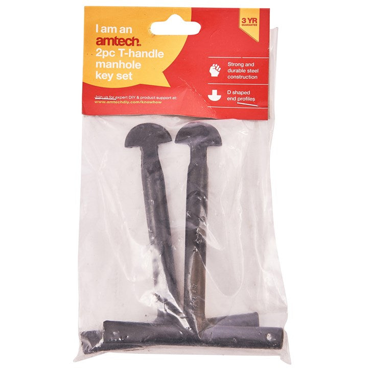 Amtech 2 Piece T-handle manhole key set C3185