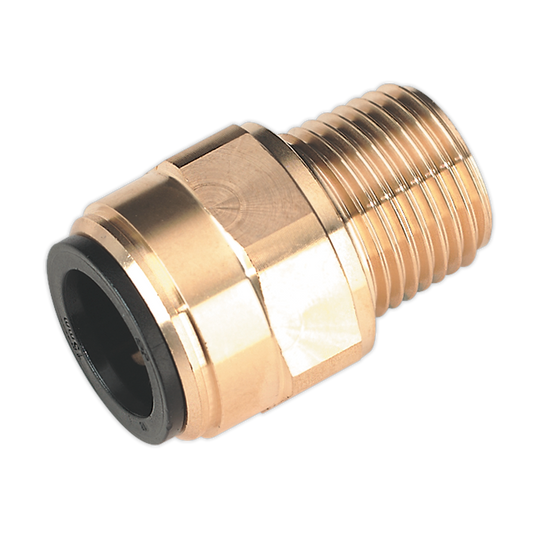 Sealey 15mm x 1/2"BSPT Brass Straight Adaptor CAS15BSA