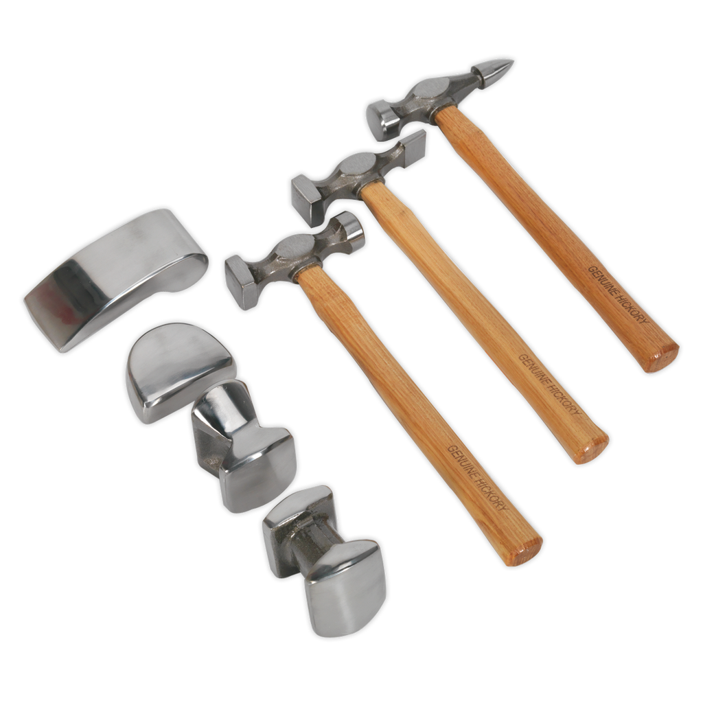 Sealey 7pc Drop-Forged Panel Beating Set with Hickory Shafts CB507