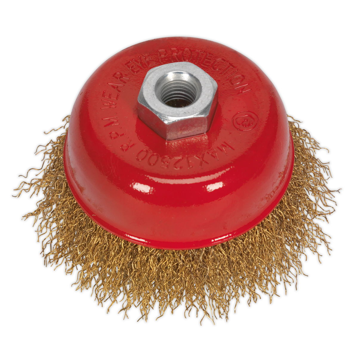 Sealey Ø75mm Brassed Steel Cup Brush M10 x 1.5mm CBC75