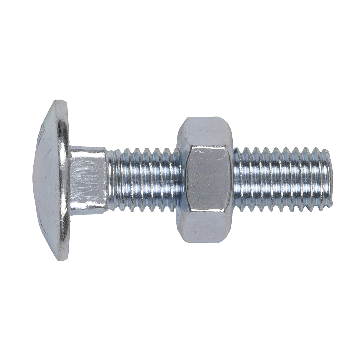 Sealey Zinc Plated Coach Bolt & Nut DIN 603 - M10 x 40mm - Pack of 50 CBN1040