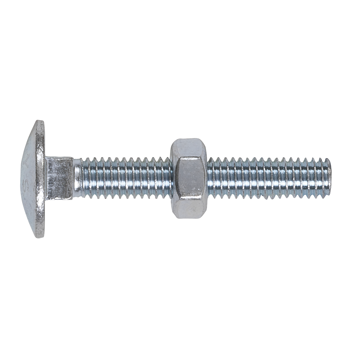 Sealey Zinc Plated Coach Bolt & Nut DIN 603 - M6 x 40mm - Pack of 100 CBN640