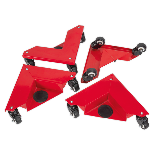 Sealey Set of 4 Corner Transport Dollies - 150kg Capacity CM4