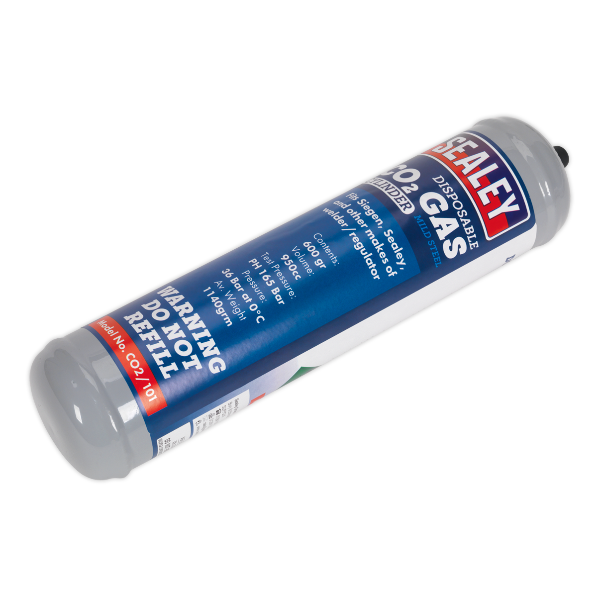 Sealey Disposable Carbon Dioxide Gas Cylinder 600g CO2/101