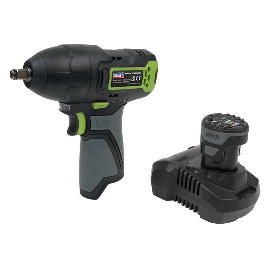 Sealey 10.8V 2Ah SV10.8 Series 3/8"Sq Drive Cordless Impact Wrench Kit CP108VCIW