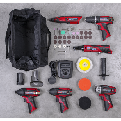 Sealey 6 x 12V SV12 Series Cordless Power Tool Combo Kit CP1200COMBO2