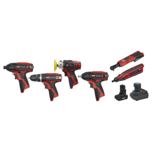 Sealey 6 x 12V SV12 Series Cordless Power Tool Combo Kit CP1200COMBO2