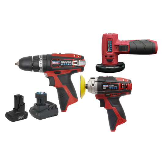 Sealey 3 x 12V SV12 Series Cordless Power Tool Combo Kit CP1200COMBO7