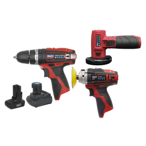 Sealey 3 x 12V SV12 Series Cordless Power Tool Combo Kit CP1200COMBO7