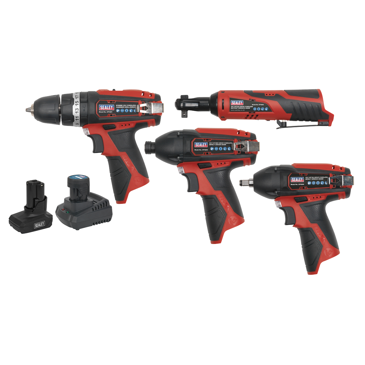 Sealey 4 x 12V SV12 Series Cordless Power Tool Combo Kit CP1200COMBO