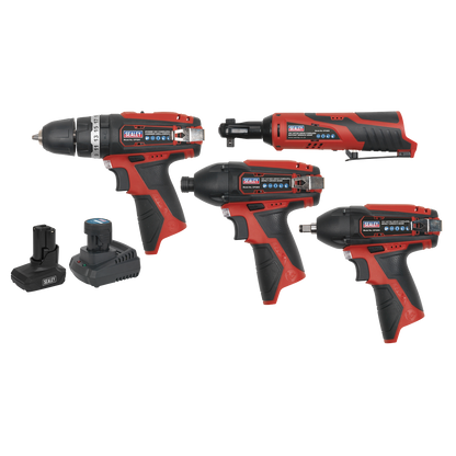 Sealey 4 x 12V SV12 Series Cordless Power Tool Combo Kit CP1200COMBO