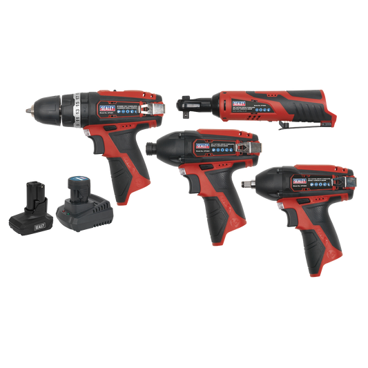 Sealey 4 x 12V SV12 Series Cordless Power Tool Combo Kit CP1200COMBO