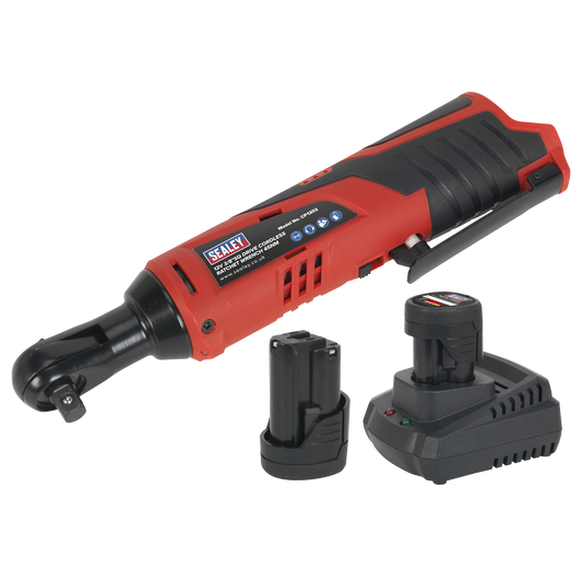 Sealey 12V SV12 Series 3/8"Sq Drive Ratchet Wrench Kit - 2 Batteries CP1202KIT
