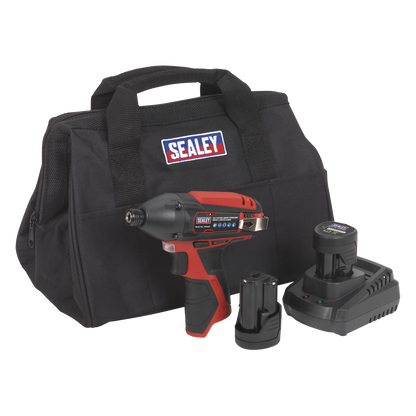 Sealey 12V SV12 Series 1/4"Hex Drive Impact Driver Kit - 2 Batteries CP1203KIT