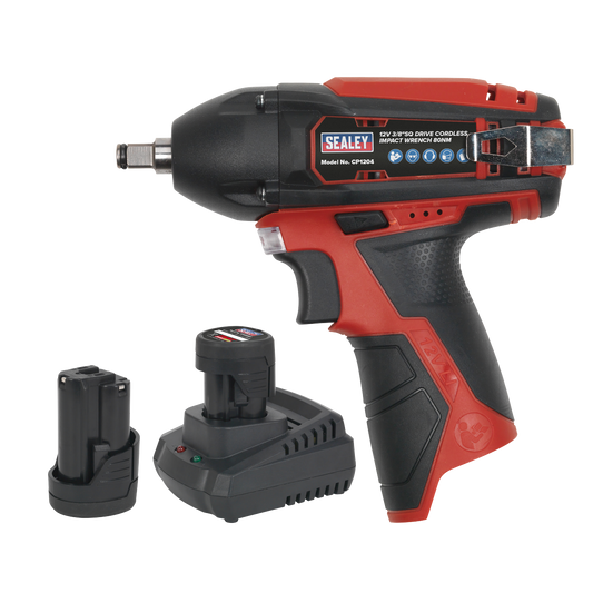 Sealey 12V SV12 Series 3/8"Sq Drive Impact Wrench Kit - 2 Batteries CP1204KIT