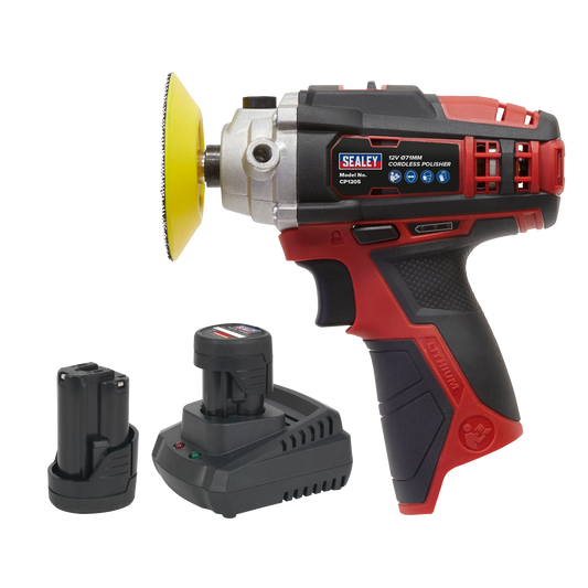 Sealey 12V SV12 Series Ø71mm Cordless Polisher Kit - 2 Batteries CP1205KIT
