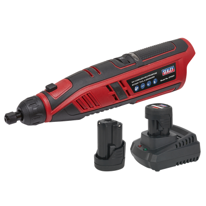 Sealey 12V SV12 Series Cordless Multipurpose Rotary Tool & Engraver Kit - 2 Batteries CP1207KIT