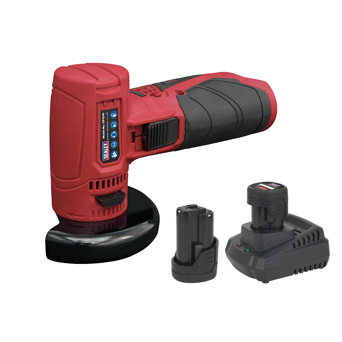 Sealey 12V SV12 Series Ø75mm Angle Grinder Kit - 2 Batteries CP1210KIT