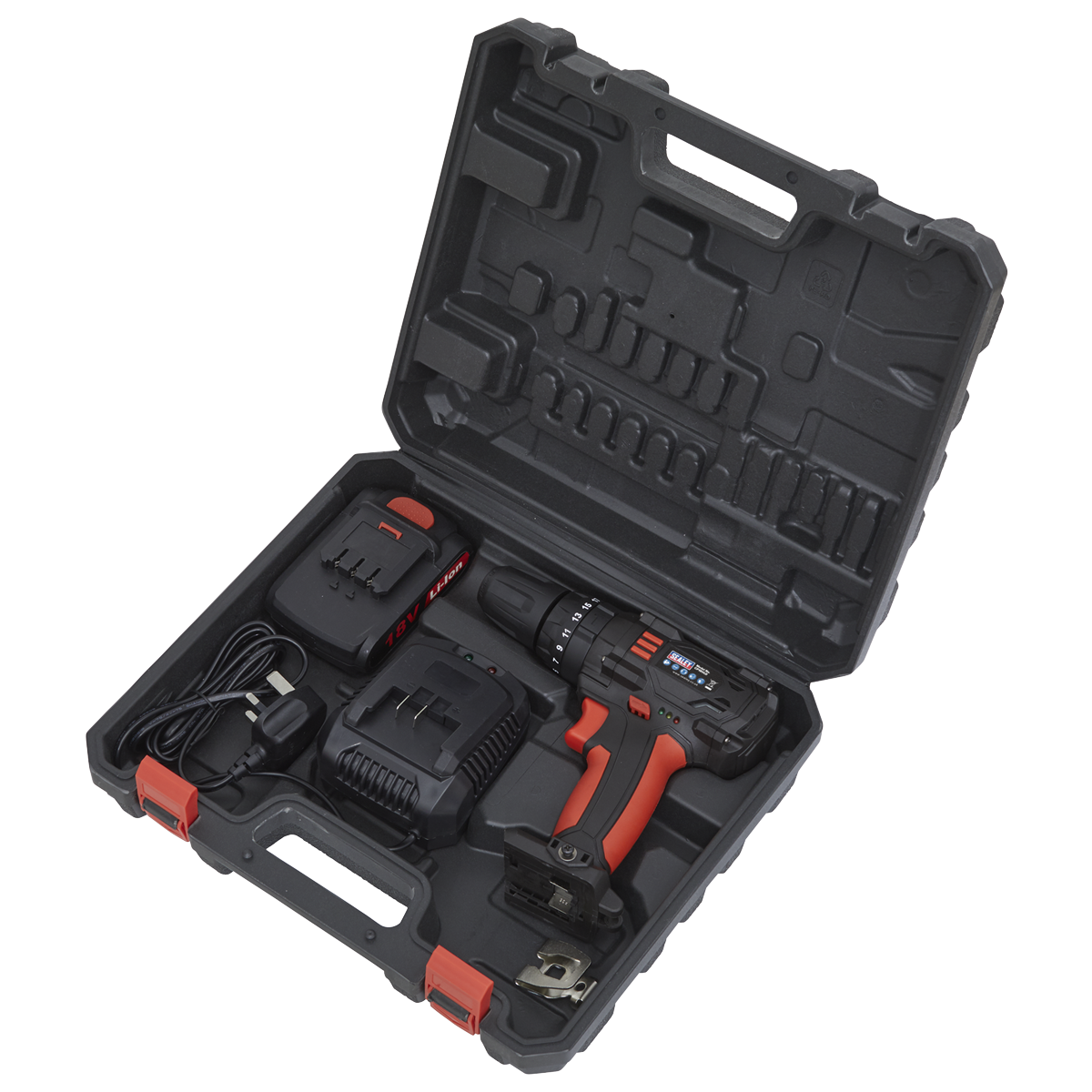 Sealey 18V Ø10mm Cordless Hammer Drill/Driver CP18VLD