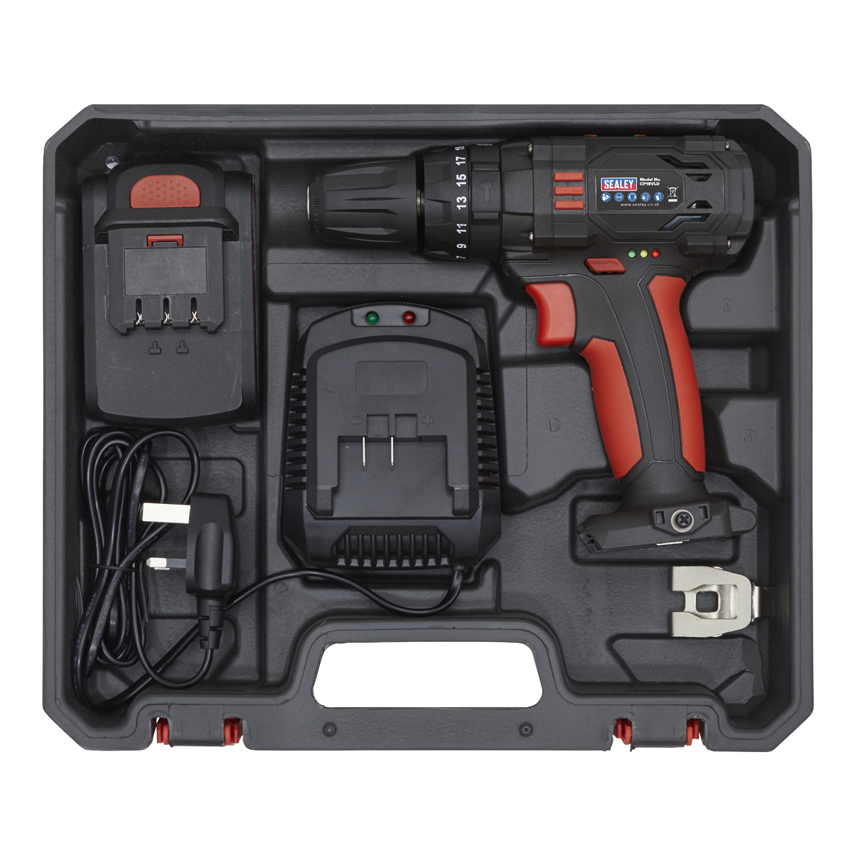 Sealey 18V Ø10mm Cordless Hammer Drill/Driver CP18VLD