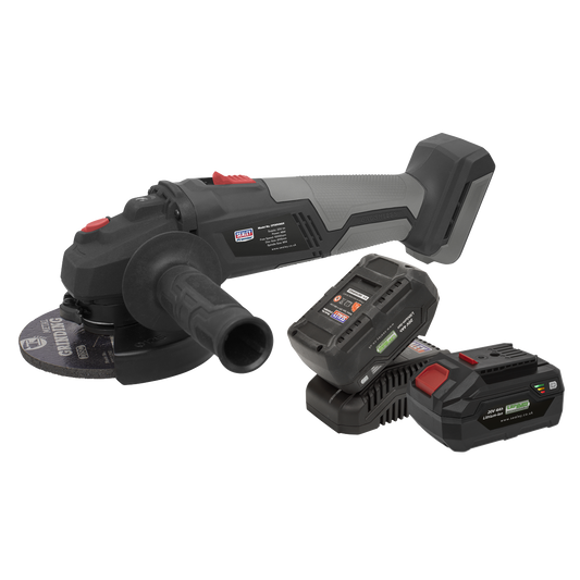 Sealey 20V Brushless Angle Grinder Kit - 2 Batteries CP20VAGXKIT