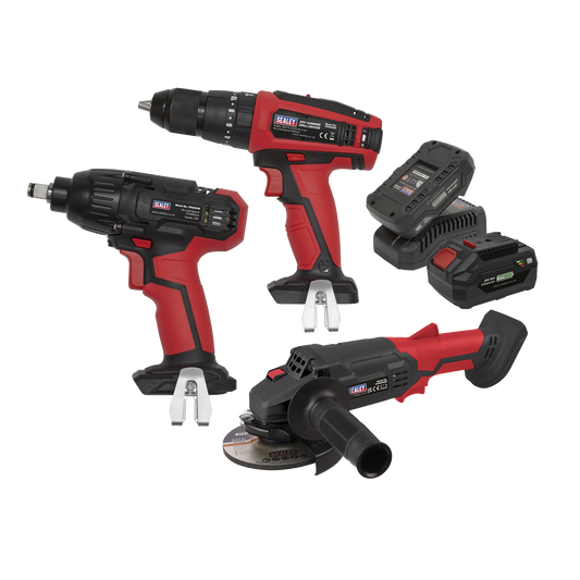 Sealey 3 x 20V Cordless Tool Combo - 2 Batteries CP20VCOMBO1