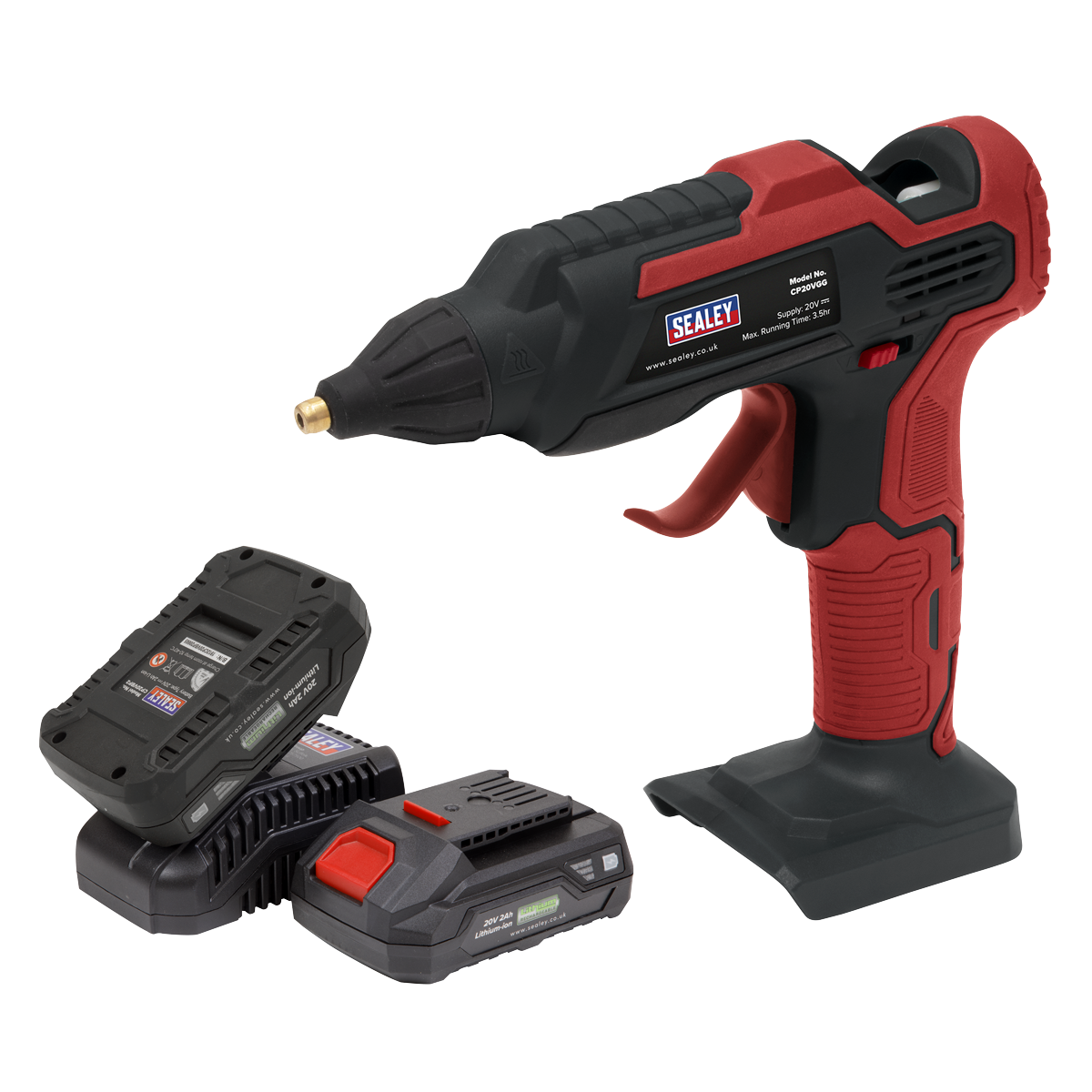 Sealey 20V SV20 Series Cordless Glue Gun Kit - 2 Batteries CP20VGGKIT