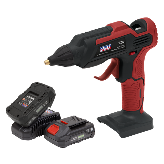 Sealey 20V SV20 Series Cordless Glue Gun Kit - 2 Batteries CP20VGGKIT