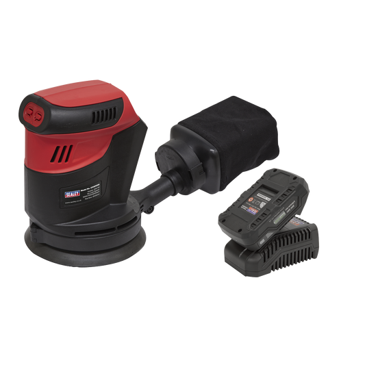 Sealey 20V 2Ah Ø125mm Cordless Orbital Palm Sander Kit CP20VOSKIT1