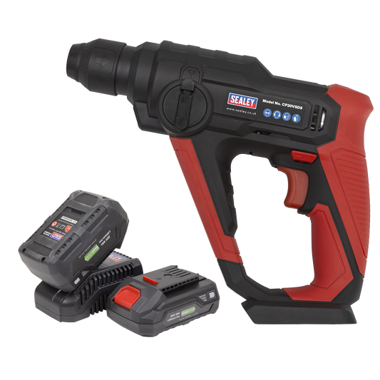 Sealey 20V SV20 Series SDS Plus Cordless Rotary Hammer Drill Kit - 2 Batteries CP20VSDSKIT