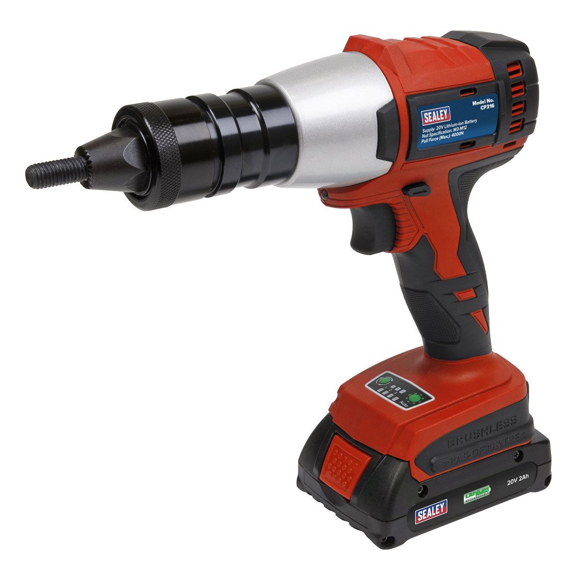 Sealey 20V 2Ah Lithium-ion Cordless Nut Riveter CP316