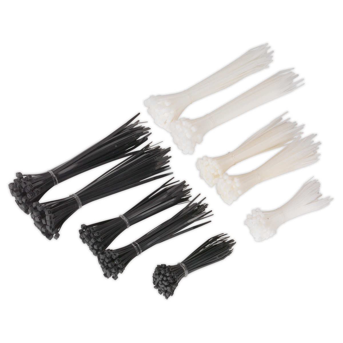 Sealey Cable Tie Assortment Black/White - Pack of 600 CT600BW