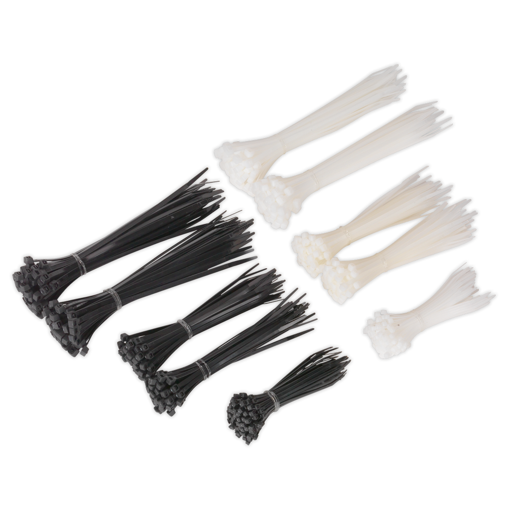 Sealey Cable Tie Assortment Black/White - Pack of 600 CT600BW