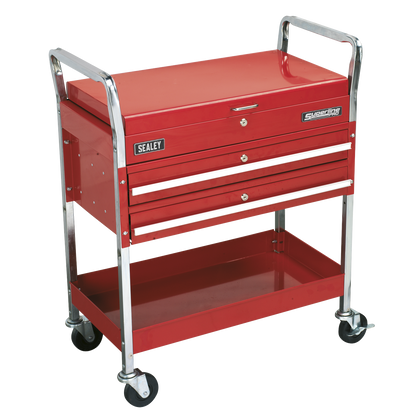 Sealey 2-Level Heavy-Duty Trolley with Lockable Top & 2 Drawers CX1042D