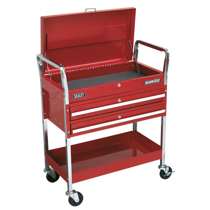 Sealey 2-Level Heavy-Duty Trolley with Lockable Top & 2 Drawers CX1042D