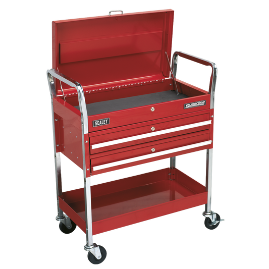 Sealey 2-Level Heavy-Duty Trolley with Lockable Top & 2 Drawers CX1042D
