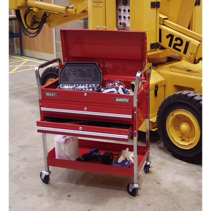 Sealey 2-Level Heavy-Duty Trolley with Lockable Top & 2 Drawers CX1042D