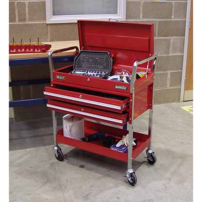 Sealey 2-Level Heavy-Duty Trolley with Lockable Top & 2 Drawers CX1042D