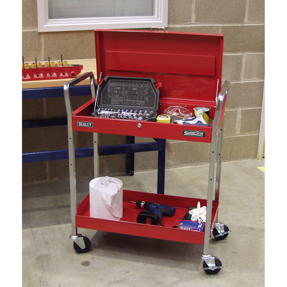 Sealey 2-Level Heavy-Duty Trolley with Lockable Top CX104
