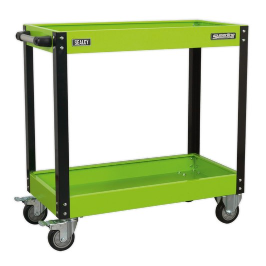 Sealey 2-Level Heavy-Duty Workshop Trolley - Hi-Vis Green CX109HV