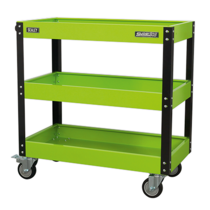 Sealey 3-Level Heavy-Duty Workshop Trolley - Hi-Vis Green CX110HV
