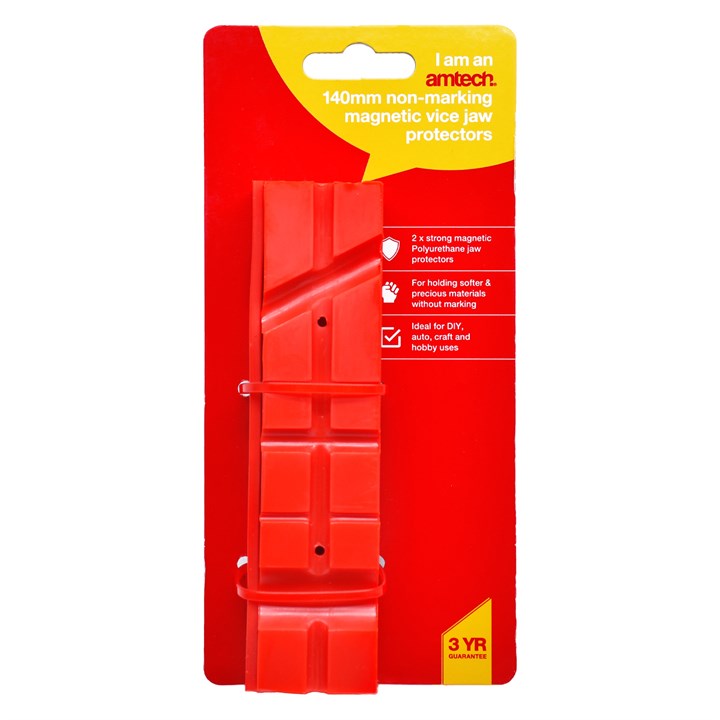 Amtech 140mm Non-marking magnetic vice jaw protectors D4290
