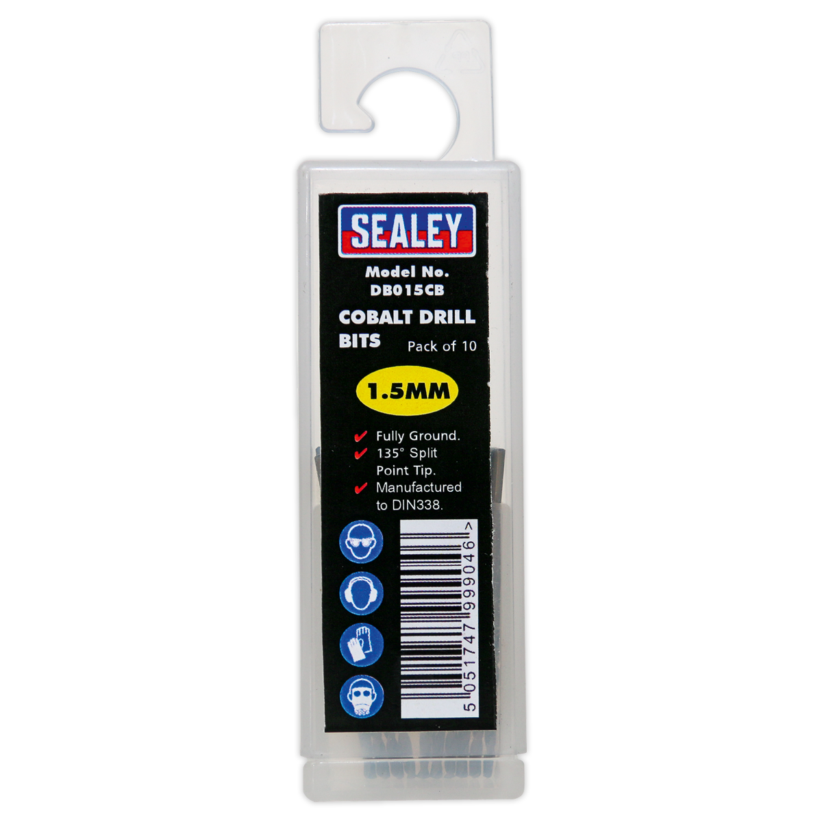 Sealey Ø1.5mm HSS Cobalt Fully Ground Drill Bit - Pack of 10 DB015CB