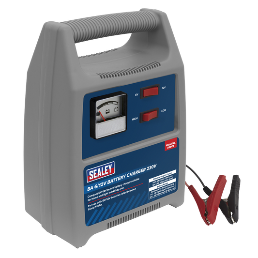 Sealey 8A 6/12V Battery Charger 230V DSBC8